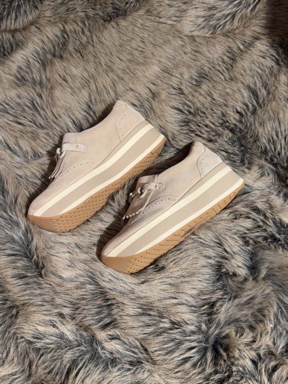 Dolce Vita Neutral Beige-Tan Platform Sneakers